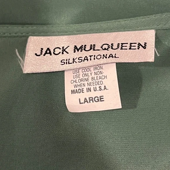 Jack Mulqueen Forest Green V-Neck Button Up Blouse L - Picture 5 of 7